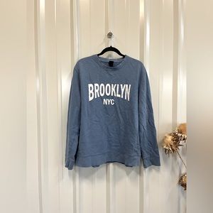 H&M Brooklyn New York NYC Blue Pullover
Cotton Sweatshirt XL